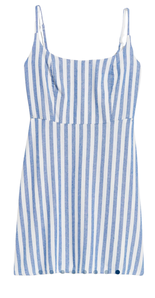 Fit & Flare Linen-Blend Mini Dress