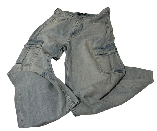 High Rise Wide-Leg Cargo Jeans