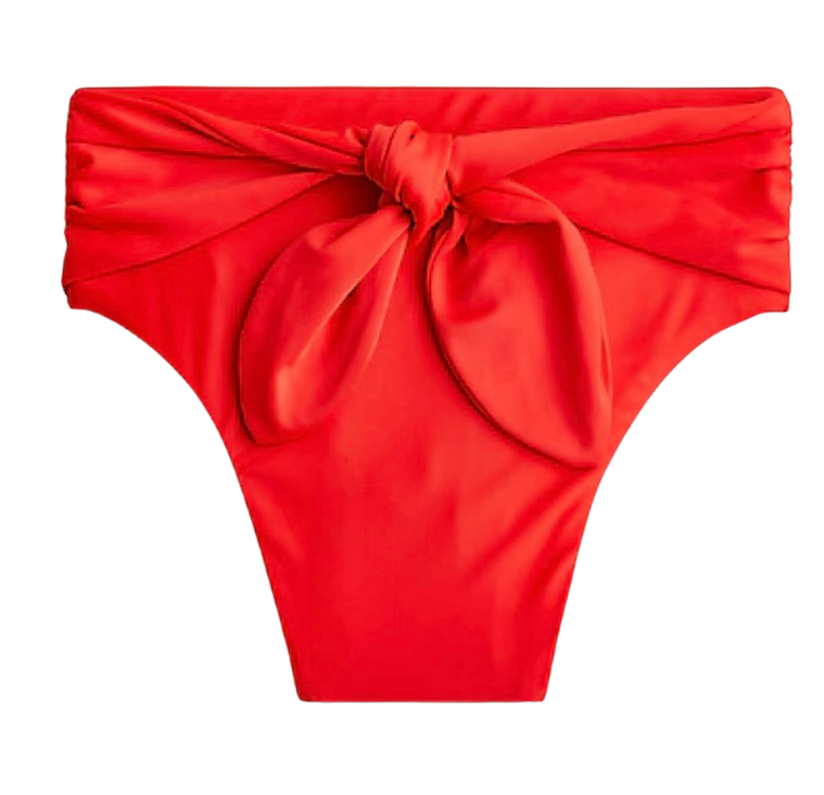 Tie high-rise bikini bottom