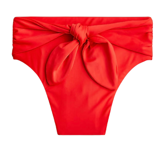 Tie high-rise bikini bottom