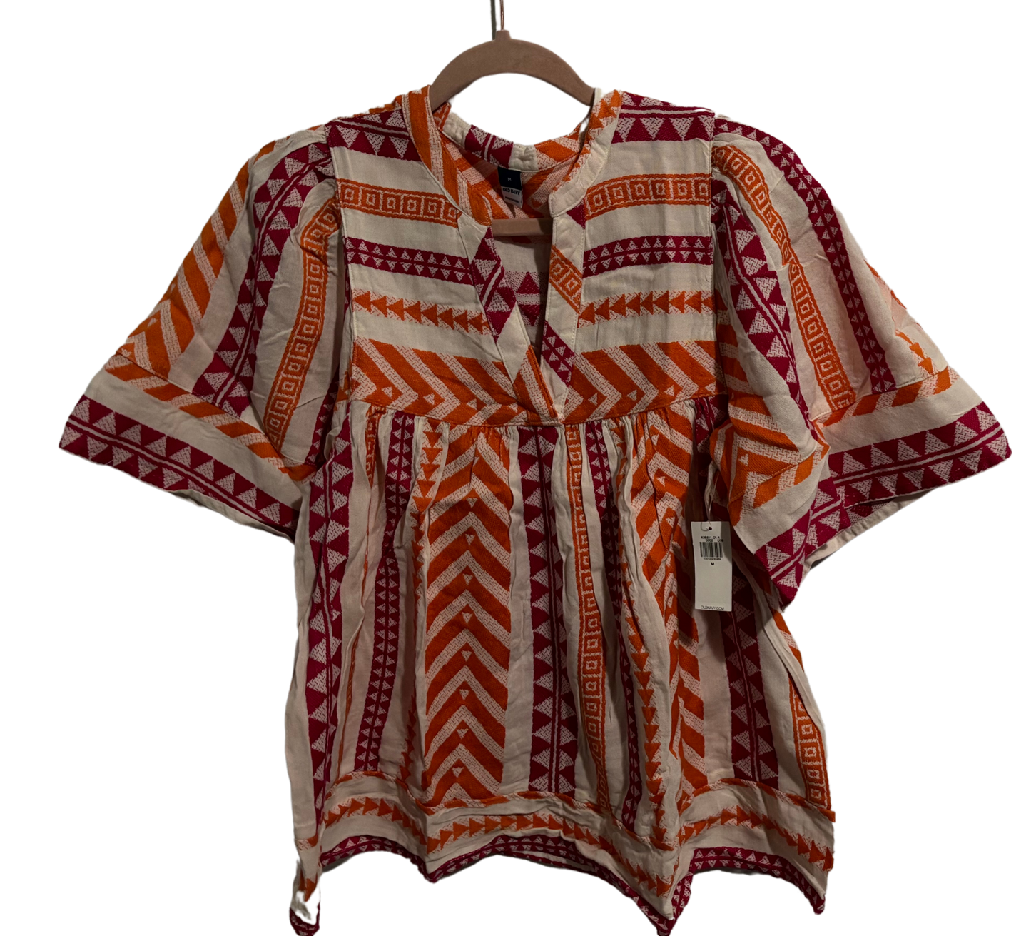 Split-Neck Textured Top