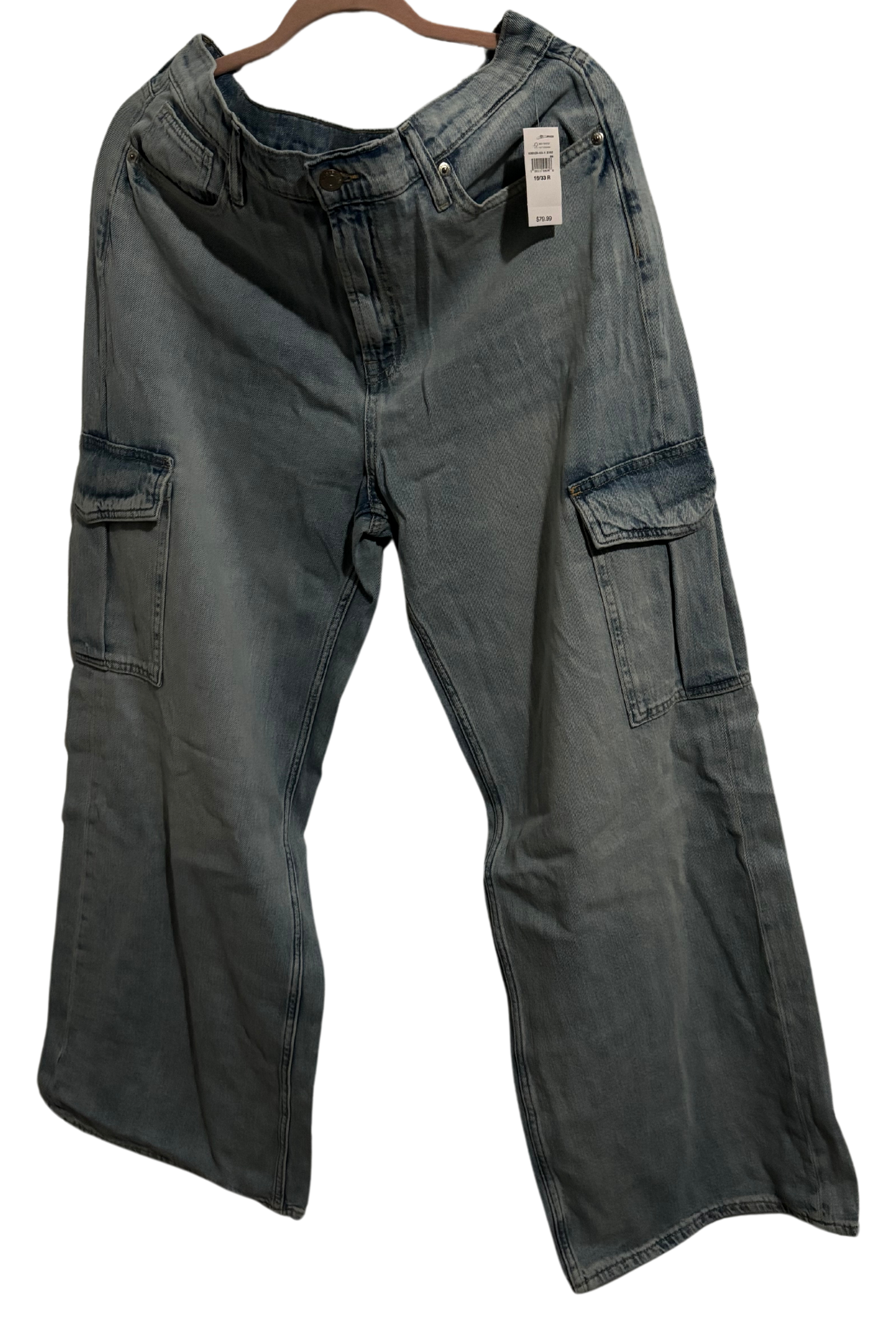 High Rise Wide-Leg Cargo Jeans