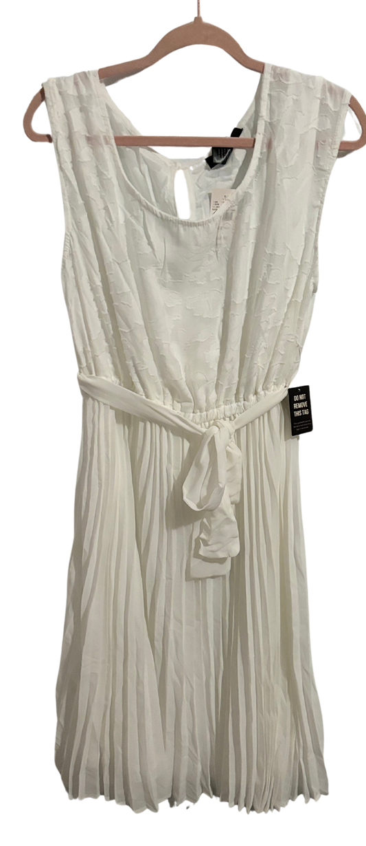 Pleated Floral A Line Dress