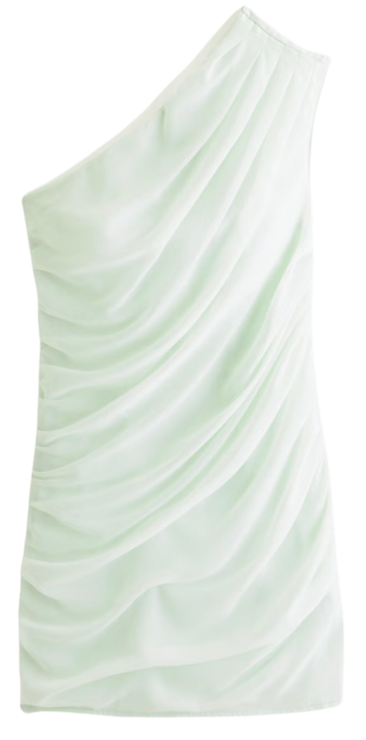 One-Shoulder Chiffon Mini Dress