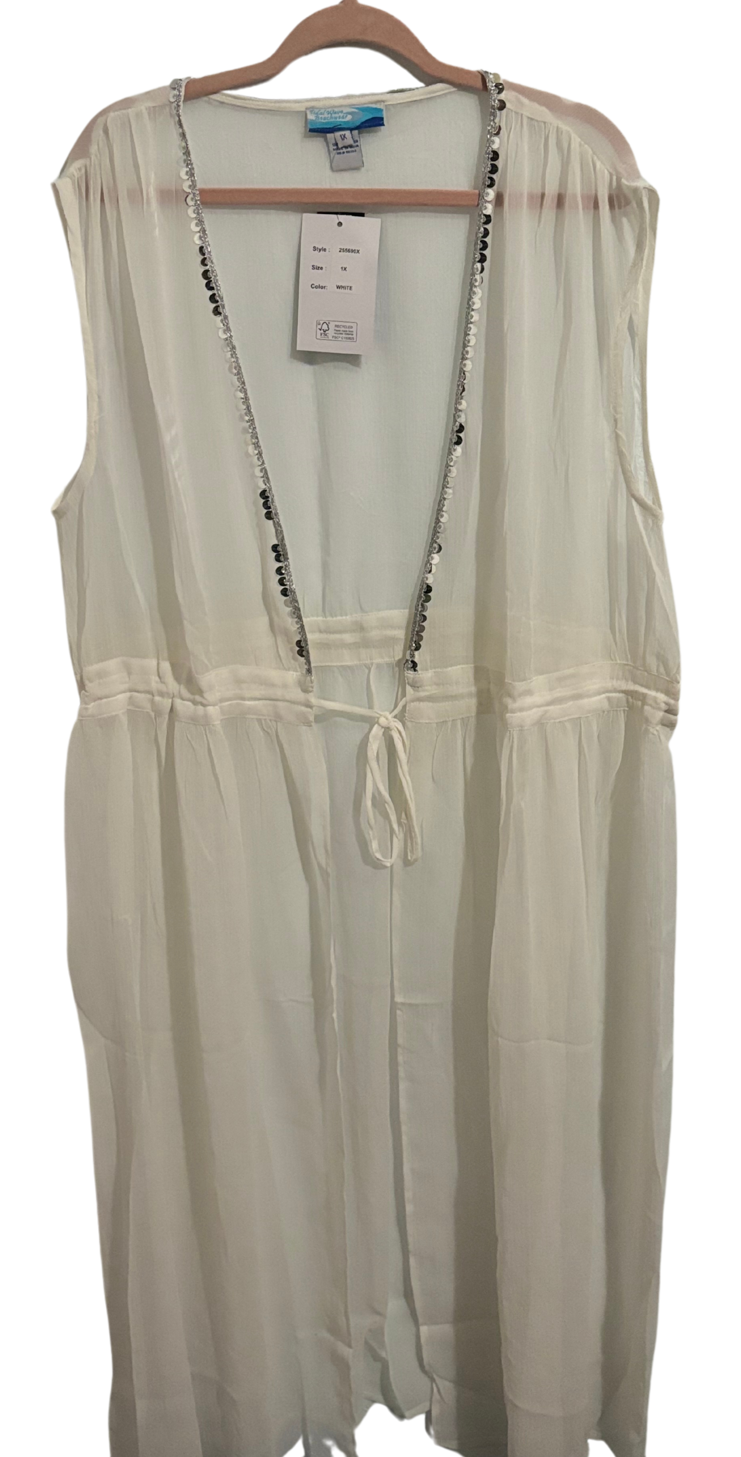 Embellished Drawstring Cover Up
