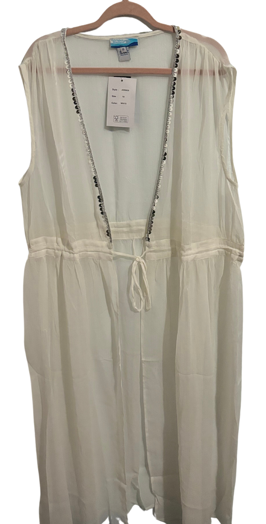 Embellished Drawstring Cover Up