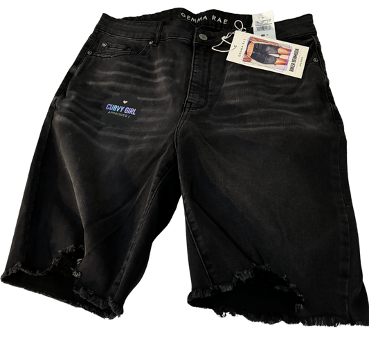 Distressed Denim Bermuda Shorts